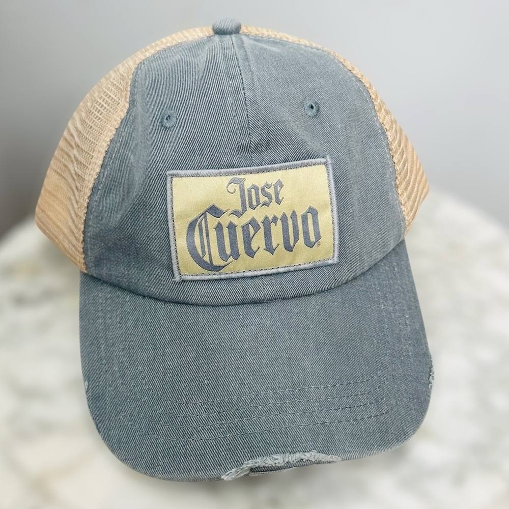 Rare Jose Cuervo Distressed Denim Trucker Hat – New, Never Worn